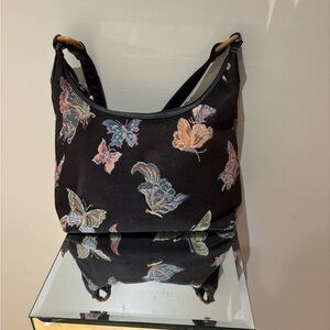 Stone Mountain Black Shoulder Bag with Nature-Inspired Design